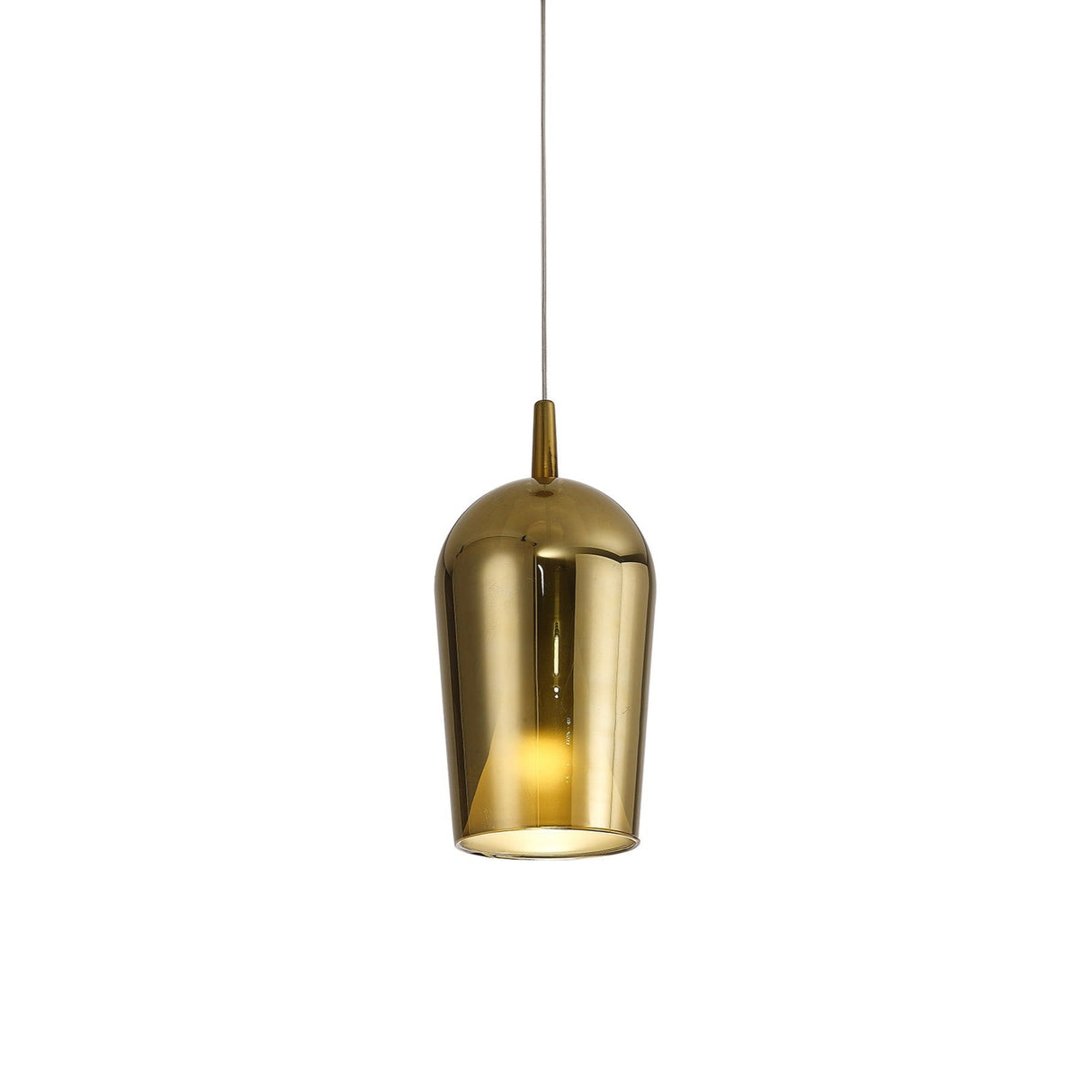 Elsa 17cm 1 Light Glass Pendant Light - Gold & Frosted