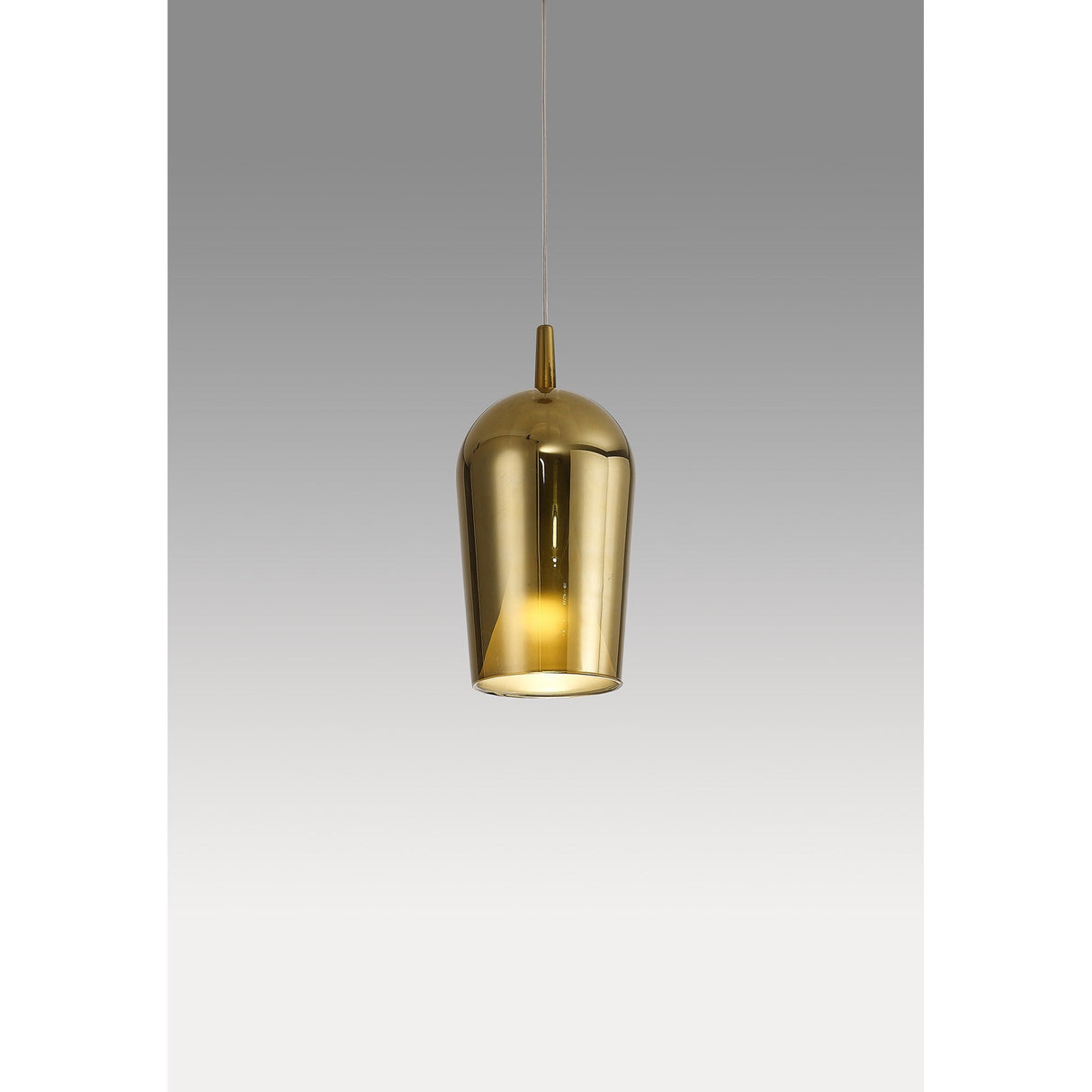 Elsa 17cm 1 Light Glass Pendant Light - Gold & Frosted