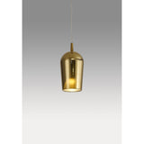 Elsa 17cm 1 Light Glass Pendant Light - Gold & Frosted
