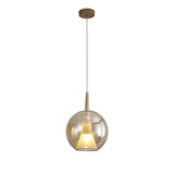 Elsa 25cm 1 Light Round Glass Pendant Light - Bronze & Frosted