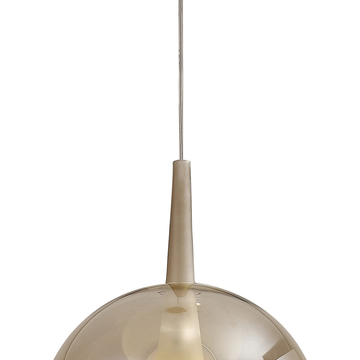 Elsa 25cm 1 Light Round Glass Pendant Light - Bronze & Frosted