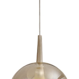 Elsa 25cm 1 Light Round Glass Pendant Light - Bronze & Frosted
