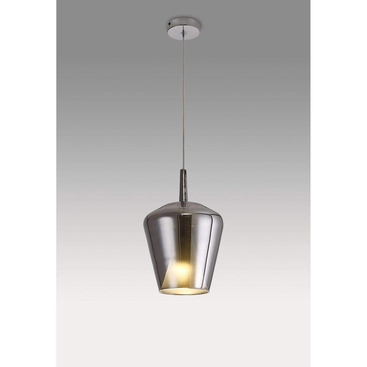 Elsa 22.5cm 1 Light Glass Bell Pendant Light - Chrome & Frosted