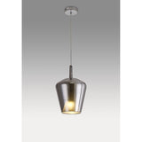 Elsa 22.5cm 1 Light Glass Bell Pendant Light - Chrome & Frosted
