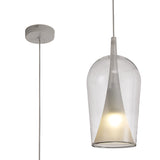 Elsa 17cm 1 Light Glass Pendant Light - Clear & Frosted