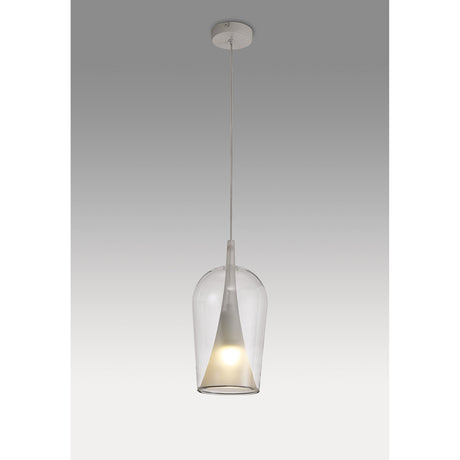 Elsa 17cm 1 Light Glass Pendant Light - Clear & Frosted
