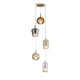 Elsa 5 Light Glass Cluster Pendant Light - Multicoloured