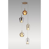 Elsa 5 Light Glass Cluster Pendant Light - Multicoloured