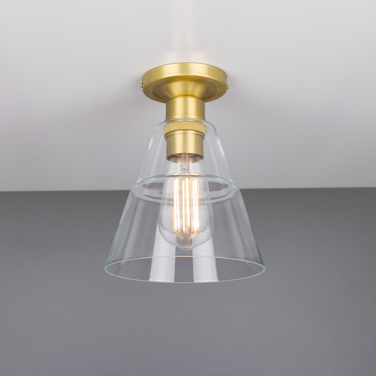 Elsoren Glass Flush Ceiling Light