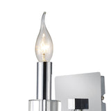 Emily 1 Light Crystal Wall Light With Switch - Chrome