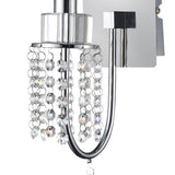 Emily 1 Light Crystal Wall Light With Switch - Chrome