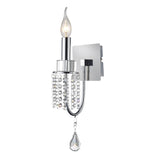 Emily 1 Light Crystal Wall Light With Switch - Chrome