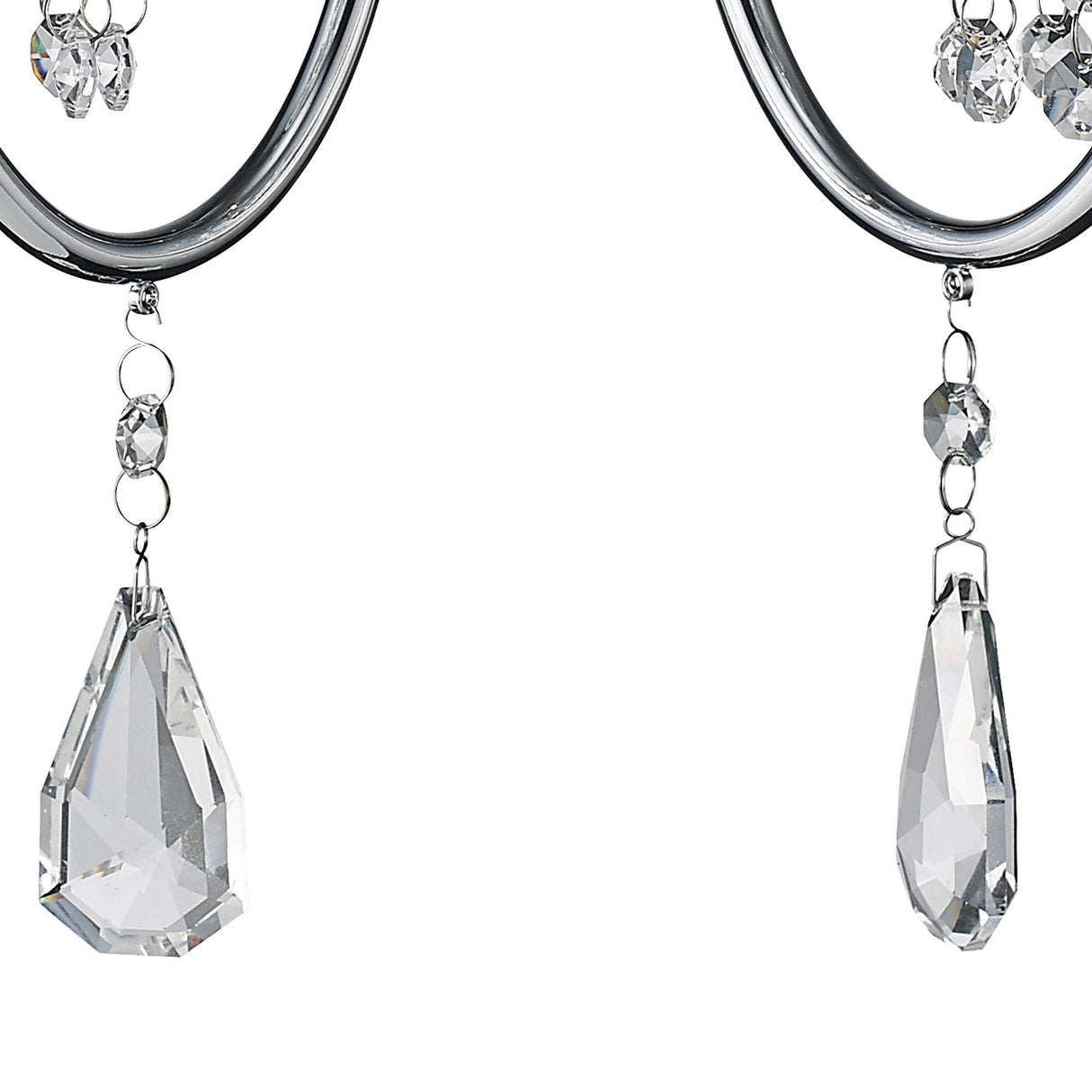 Emily 2 Light Crystal Wall Light With Switch - Chrome