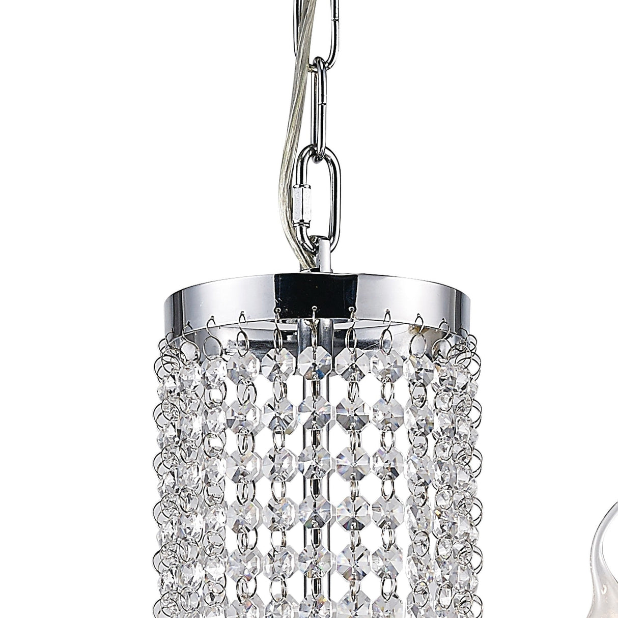 Emily 60cm 6 Light Crystal Chandelier - Polished Chrome