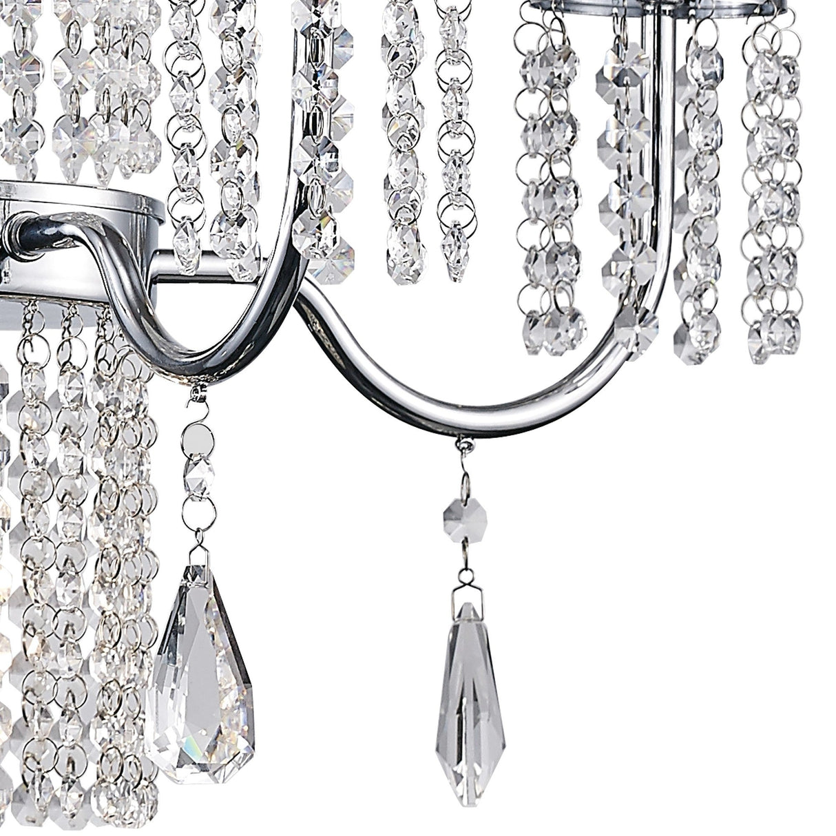 Emily 60cm 6 Light Crystal Chandelier - Polished Chrome