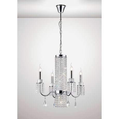 Emily 60cm 6 Light Crystal Chandelier - Polished Chrome