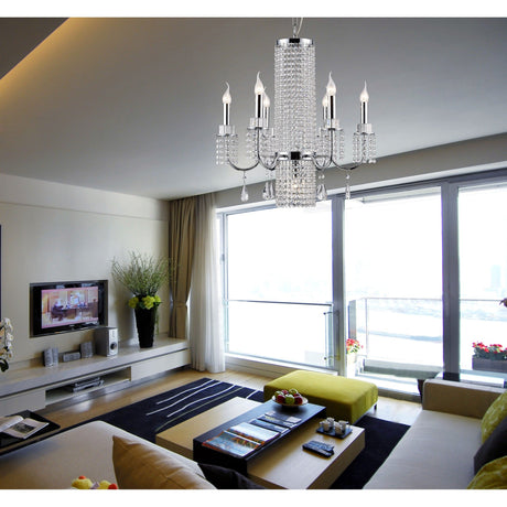 Emily 62cm 7 Light Crystal Chandelier - Polished Chrome