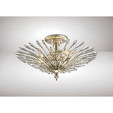 Fay 3 Light Crystal Semi-Flush Ceiling Light - Aged Gold/Silver