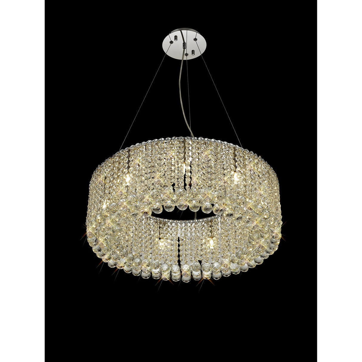 Empire 60cm Round 9 Light Crystal Chandelier - Polished Chrome