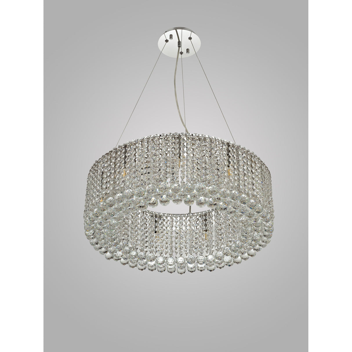 Empire 60cm Round 9 Light Crystal Chandelier - Polished Chrome