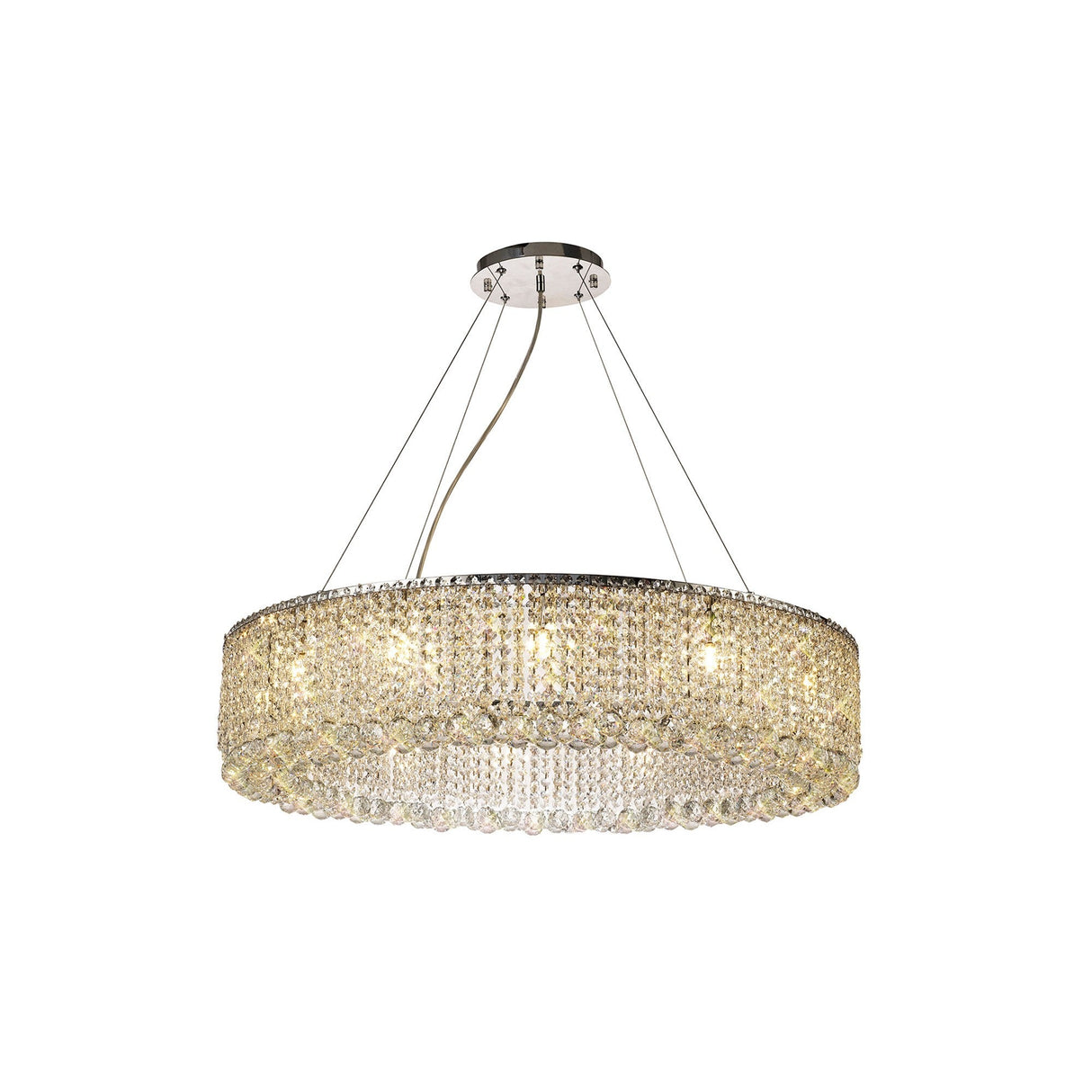 Empire 85cm Round 12 Light Crystal Chandelier - Polished Chrome