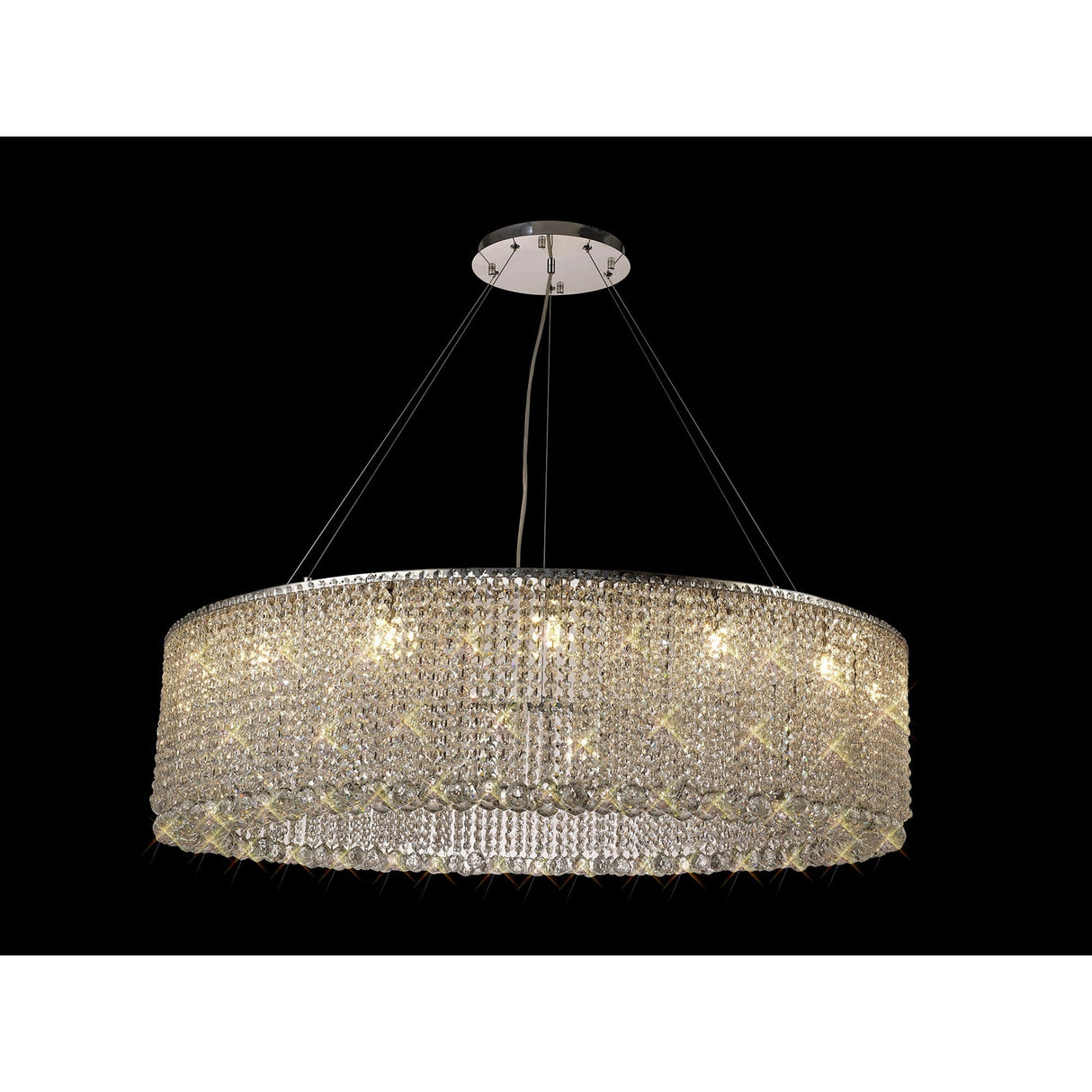 Empire 110cm Round 15 Light Crystal Chandelier - Polished Chrome