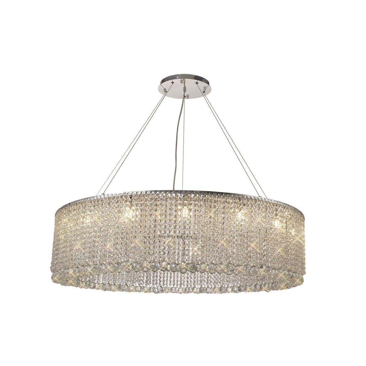 Empire 110cm Round 15 Light Crystal Chandelier - Polished Chrome