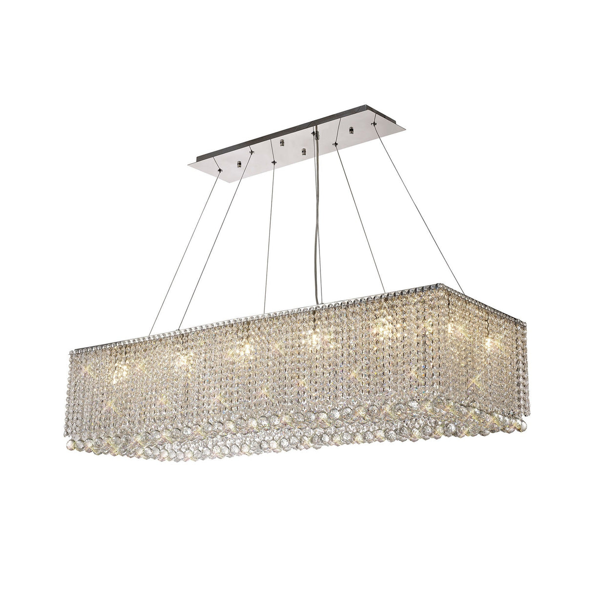 Empire 122cm 14 Light Crystal Linear Suspension Light - Chrome