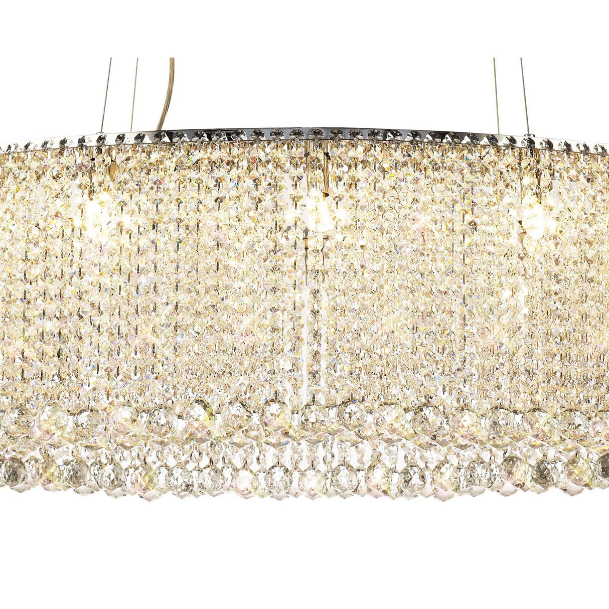 Empire 100cm Oval 10 Light Crystal Chandelier - Polished Chrome