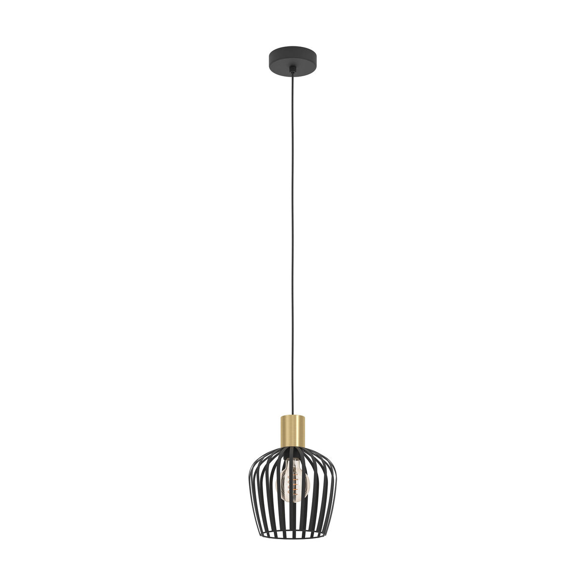 Empoli Pendant Light - Black & Brushed Brass