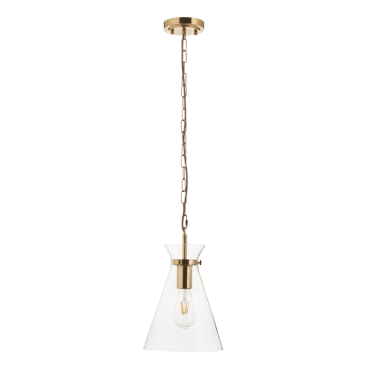 Endon Harlow 1 Light Pendant in Brushed Aged Brass