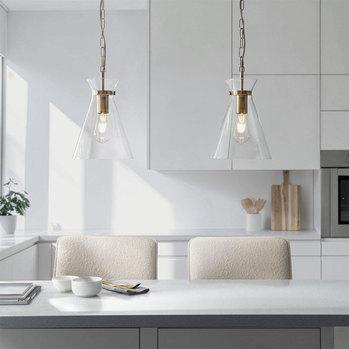 Endon Harlow 1 Light Pendant in Brushed Aged Brass