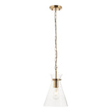 Endon Harlow 1 Light Pendant in Brushed Aged Brass