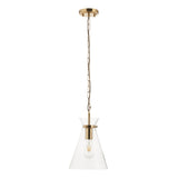 Endon Harlow 1 Light Pendant in Brushed Aged Brass