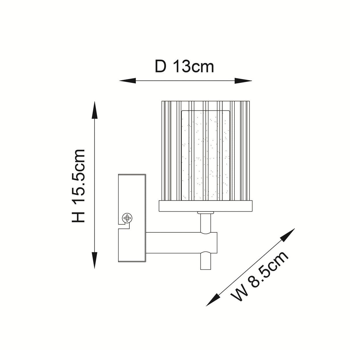 Endon Britton Chrome Bathroom Wall Light