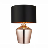 Endon Waldorf Copper Glass Table Lamp with Black Shade