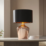 Endon Waldorf Copper Glass Table Lamp with Black Shade