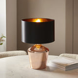 Endon Waldorf Copper Glass Table Lamp with Black Shade