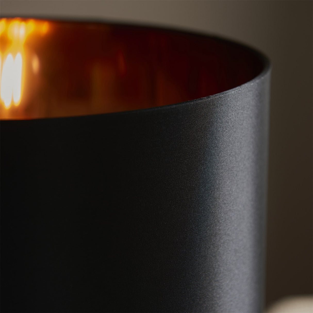 Endon Waldorf Copper Glass Table Lamp with Black Shade