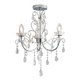 Endon Tabitha 3 Light Crystal Semi-Flush Bathroom Ceiling Light