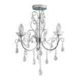 Endon Tabitha 3 Light Crystal Semi-Flush Bathroom Ceiling Light
