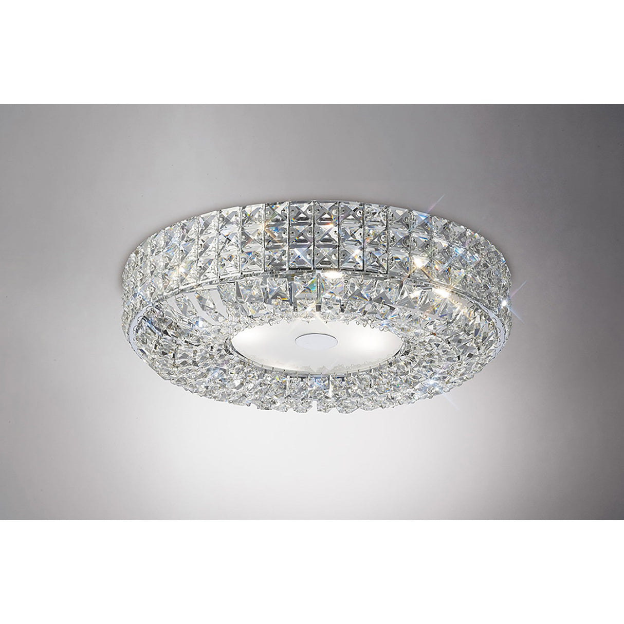 Enya 6 Light Crystal Flush Ceiling Light - Polished Chrome