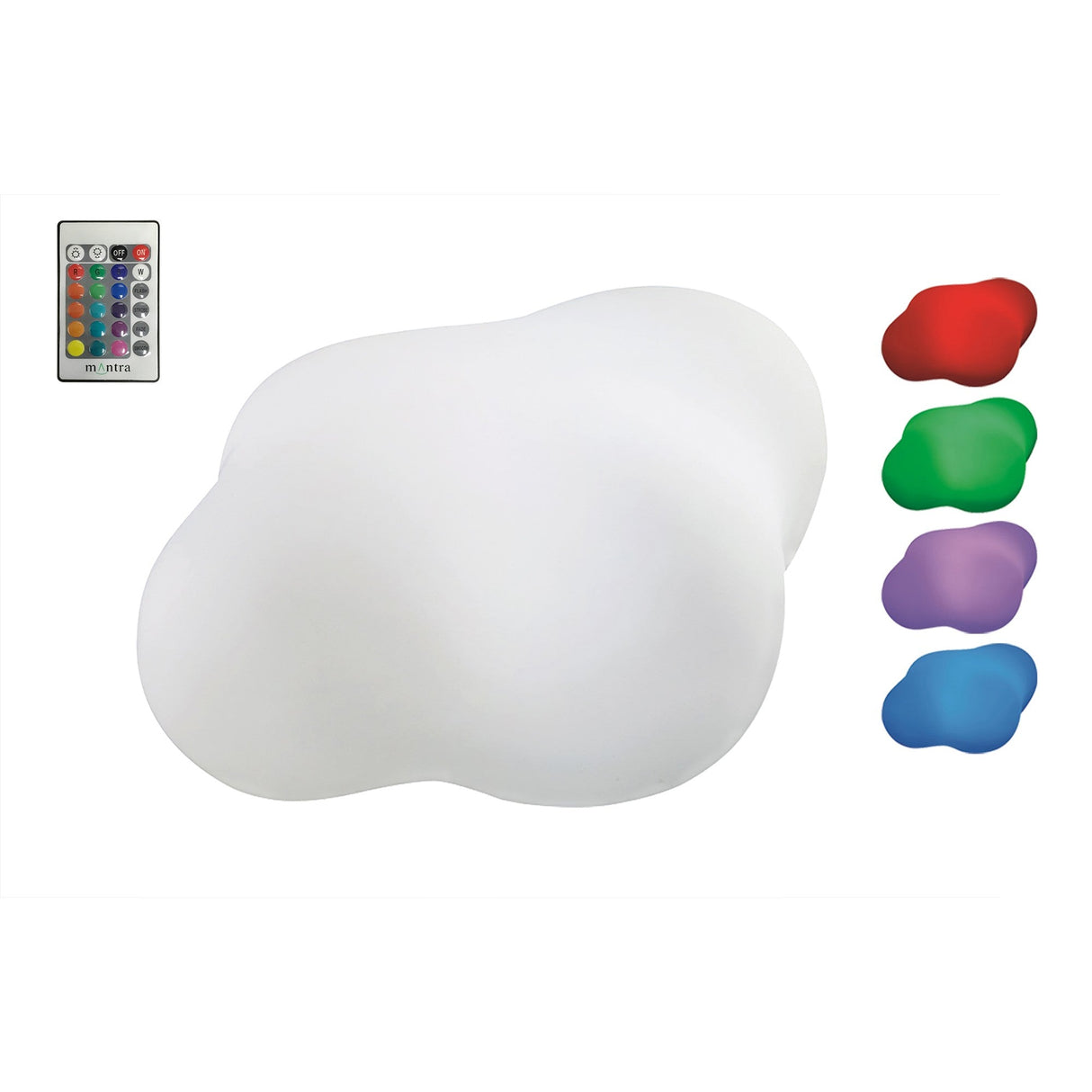 Eos Dimmable RGB LED Outdoor Table Lamp - Opal White With Remote Control