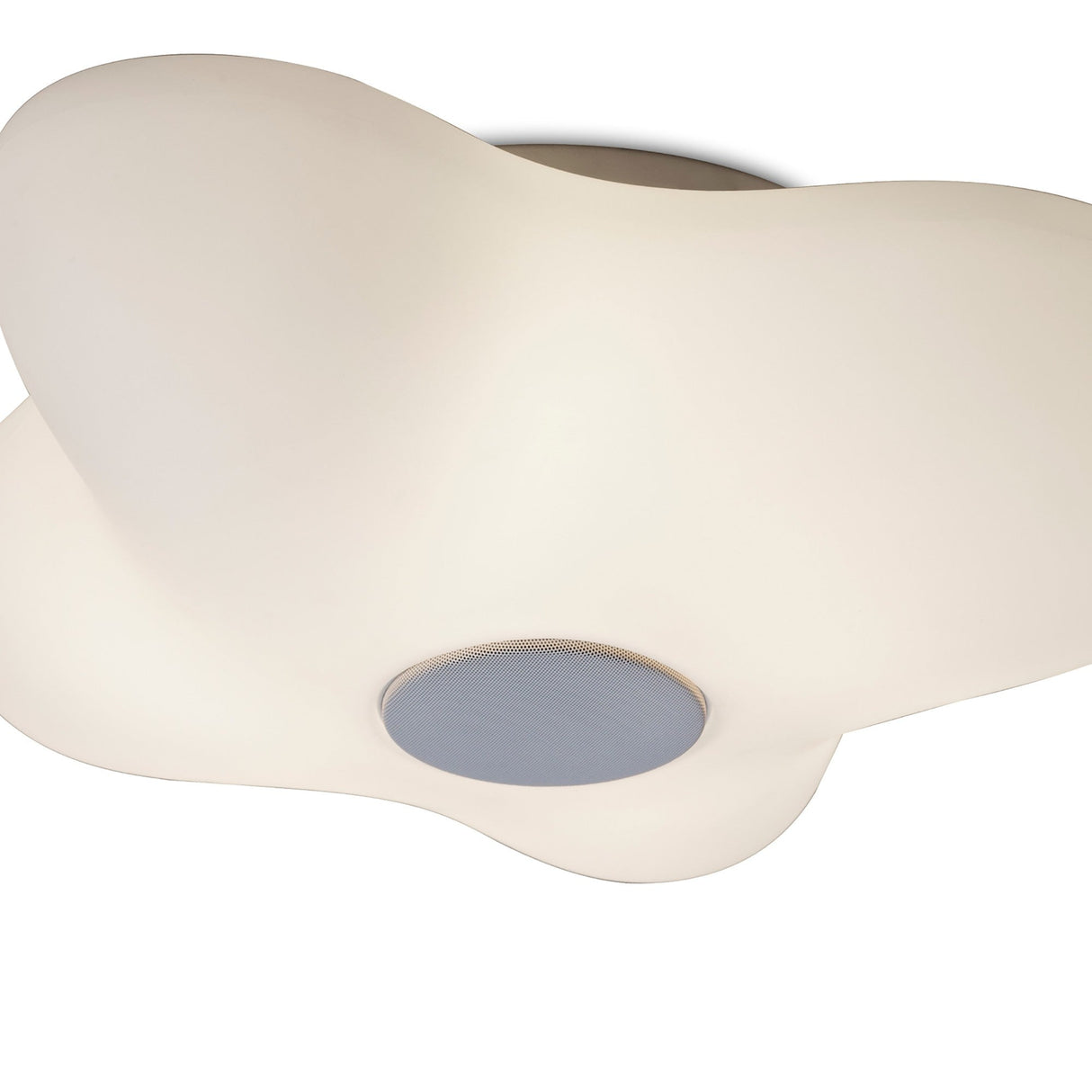 Eos 4 Light Outdoor Flush Ceiling Light With Speaker - Opal White