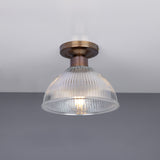 Erbil Ribbed Glass Flush Ceiling Light