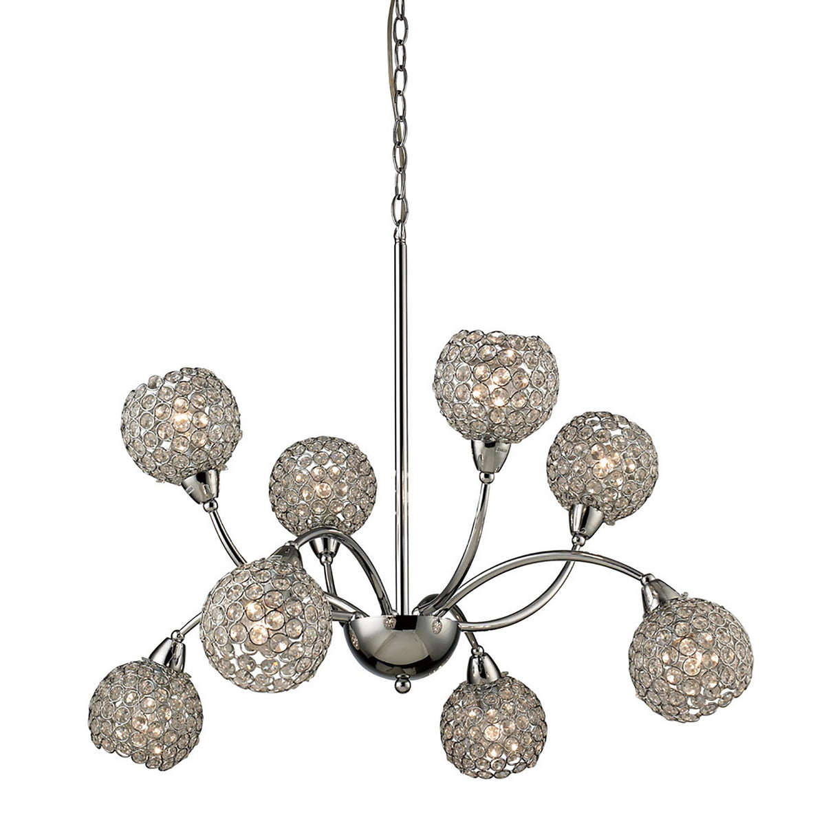 Escado 77cm 8 Light Crystal Chandelier - Polished Chrome