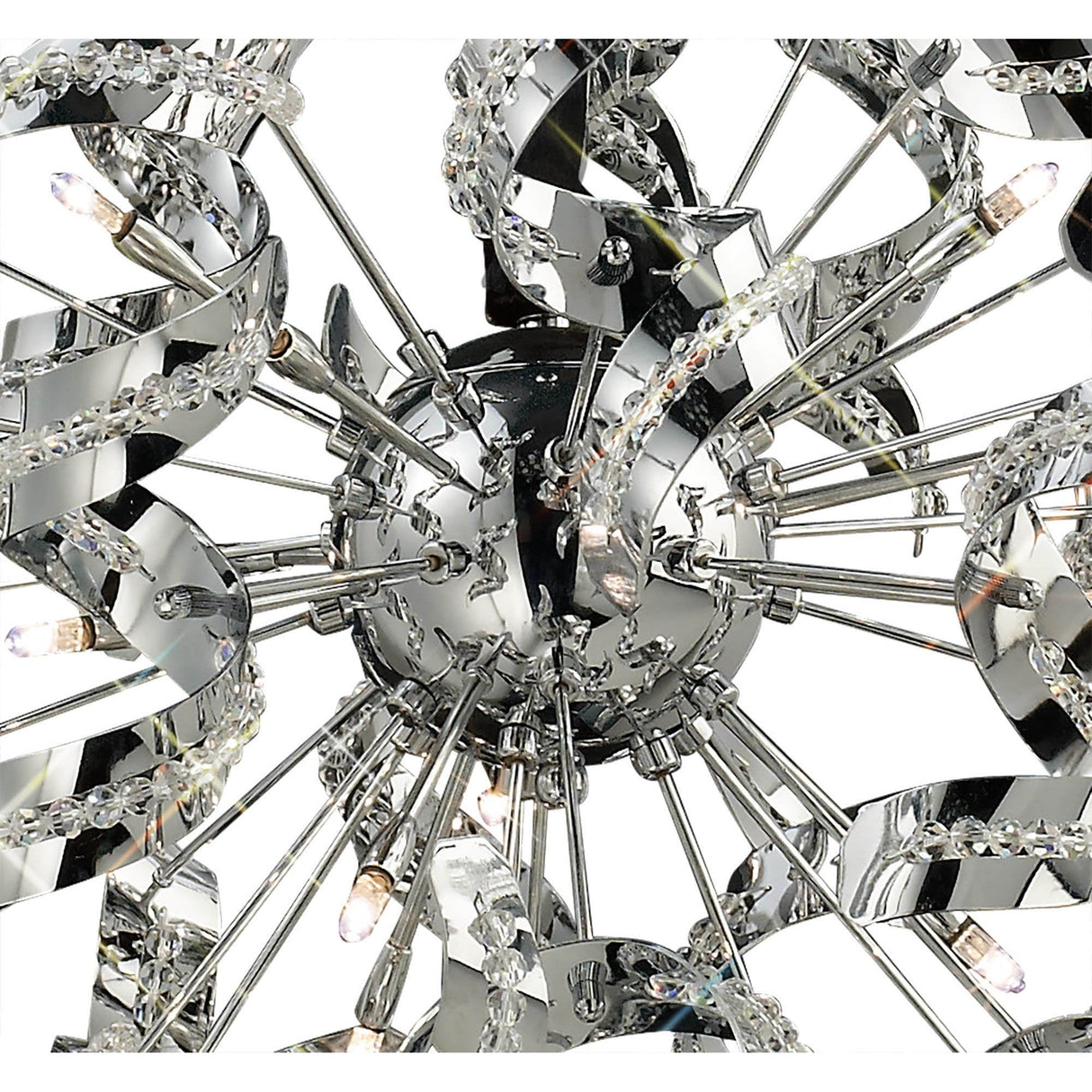 Esme 12 Light Crystal Semi-Flush Ceiling Light - Polished Chrome