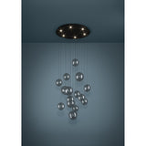 Espardello Clear Glass 6 Light Pendant - Black