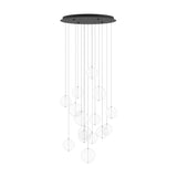 Espardello Clear Glass 6 Light Pendant - Black