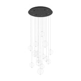 Espardello Clear Glass 6 Light Pendant - Black
